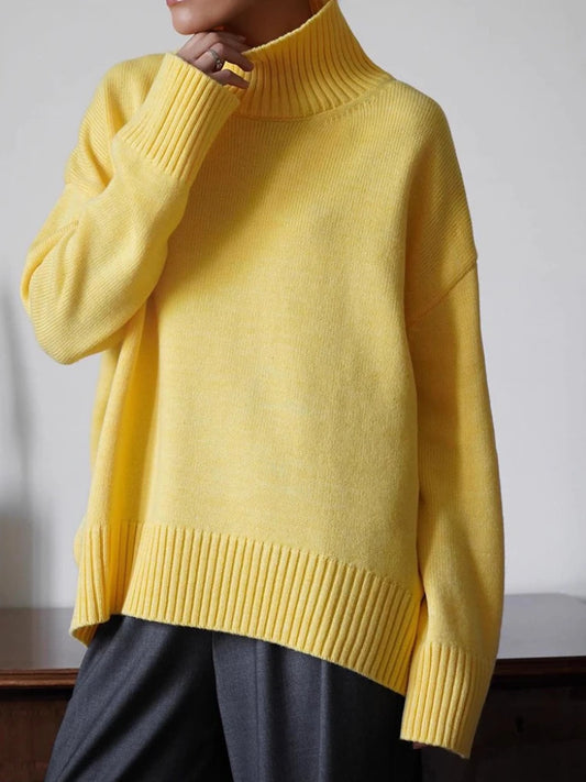 Suéter Mujer Cuello Alto Vintage - Jersey Oversize Invierno