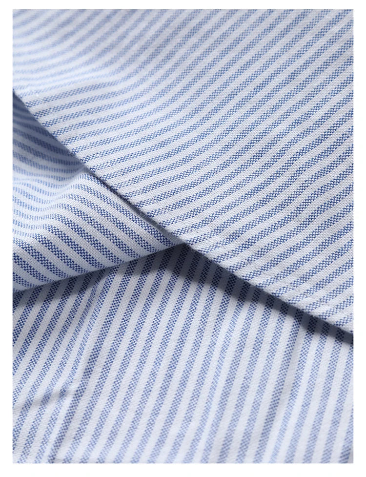 Camisa Hombre Algodón Resistente - Alta Calidad Manga Larga Color Sólido Rayas