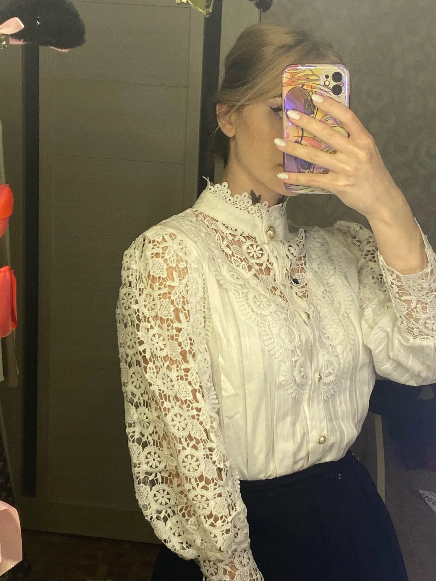 Blusa Encaje Mujer Manga Larga - Camisa Elegante Moda 2024