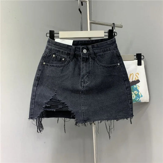 Falda Denim Mujer Irregular Verano - Falda Vaquera Corta Cintura Alta Fashion