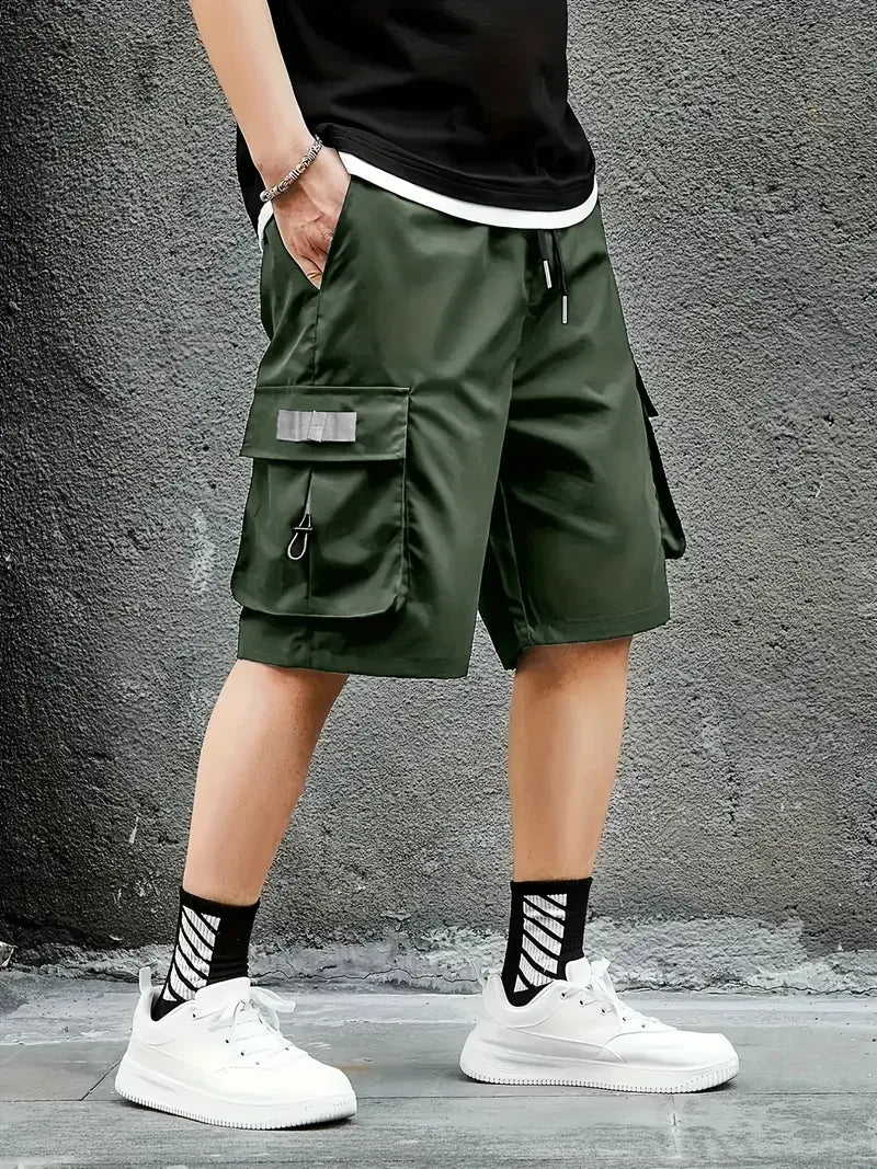 Shorts Cargo Hombre Outdoor - Pantalones Viajes Bolsillos Grandes Verano