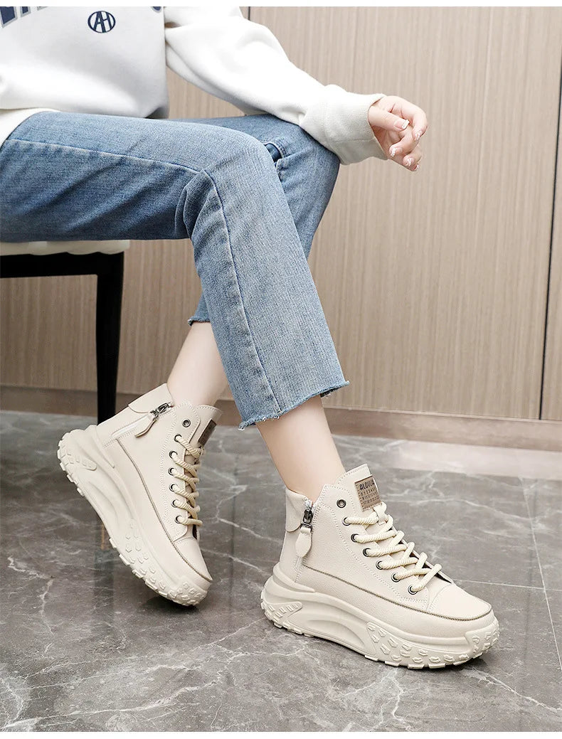 Sneakers Luxury High Top Mujer 2025 - Botas Plataforma Running Outdoor