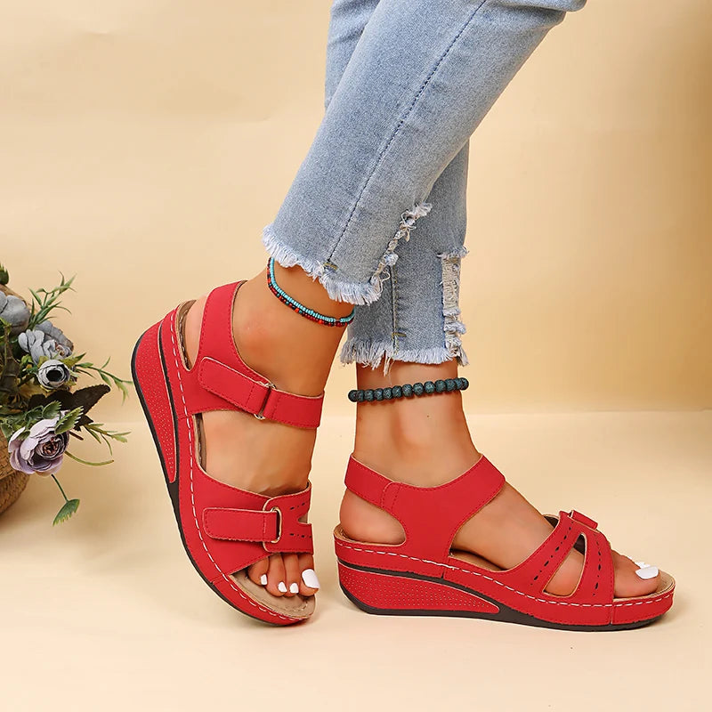 Sandalias Cuña Mujer Verano - Zapatos Plataforma Suela Suave Elegantes Tendencia