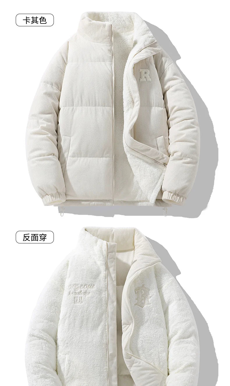 Chaqueta Hombre Invierno Pana Cordero - Parka Denim Outdoor Cálida Holgada