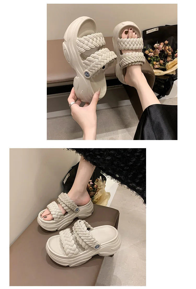 Sandalias Plataforma Mujer Playa - Chanclas Suela Gruesa Antideslizantes Ligeras Verano