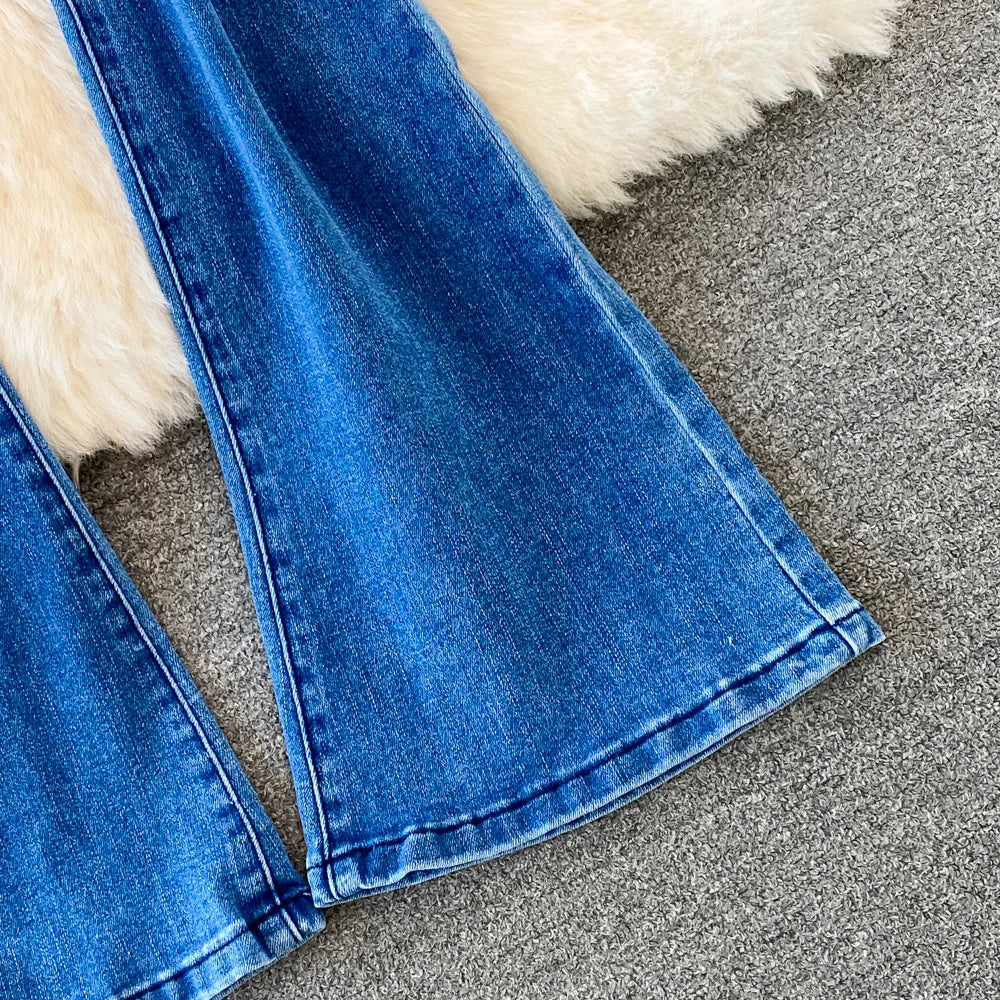 Jeans Acampanados Mujer Cintura Alta - Pantalón Coreano Otoño 2025