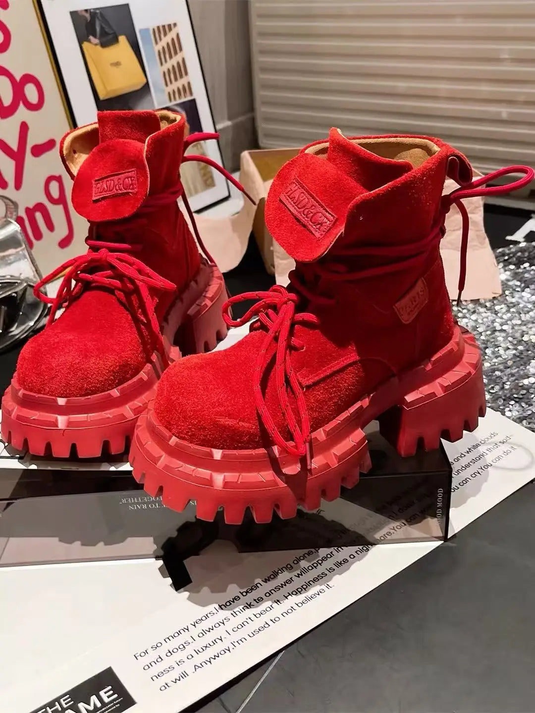 Botas Tobillo Mujer 2025 Plataforma - Chunky Ante Sneakers Deportivas Invierno