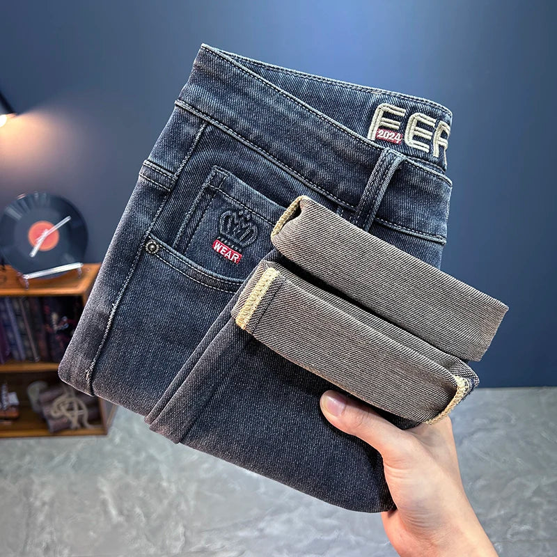 Vaqueros Hombre 2025 Sueltos Elásticos - Jeans Rectos Casuales Versátiles Todo el Año