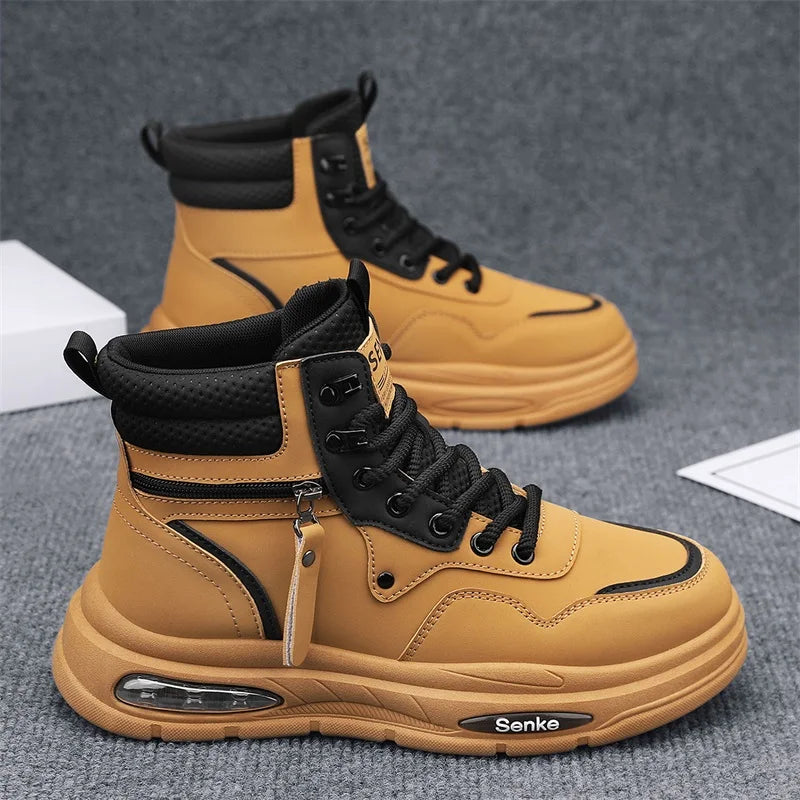 Botas Hombre Tobillo Invierno - Casual Cowboy Combat Tactical Motocicleta Cuero Chelsea Trabajo Outdoor Senderismo Luxury Designer