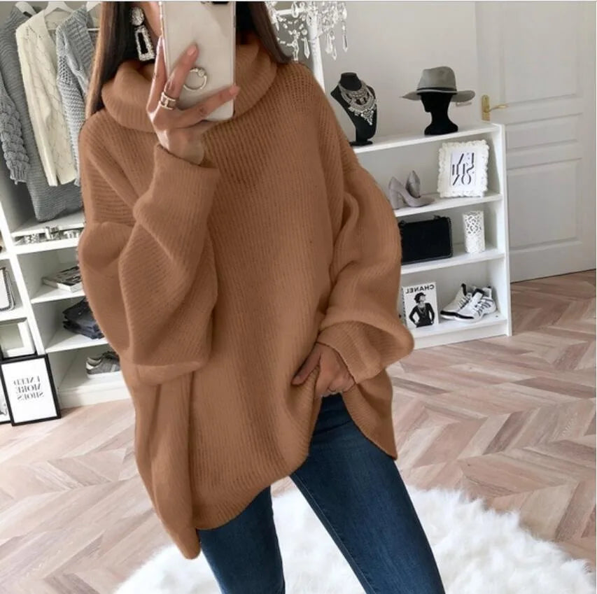 Suéter Mujer Cuello Alto Oversize - Jersey Cálido Otoño Invierno