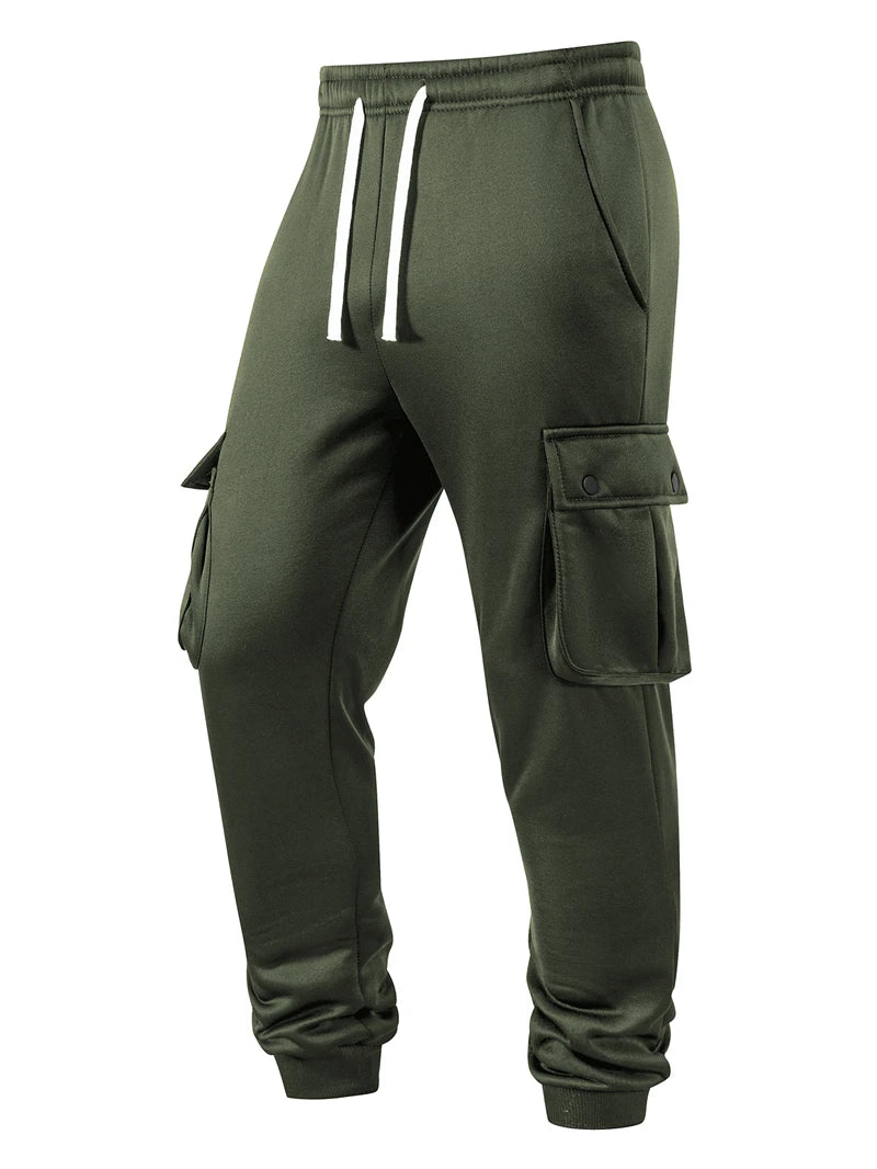 Pantalones Jogging Hombre Térmicos Cargo - Bolsillos Otoño Invierno Cálidos
