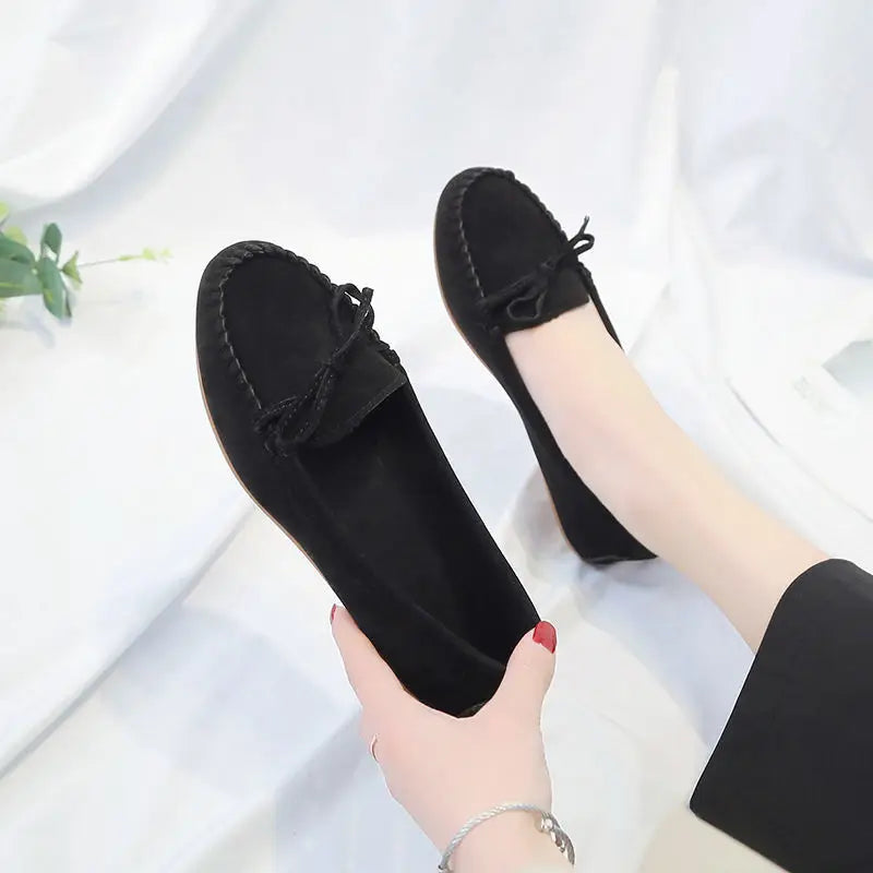 Zapatos Slip-On Mujer Ballet Flats Suede - Loafers Casual Planos Otoño Mom Shoes