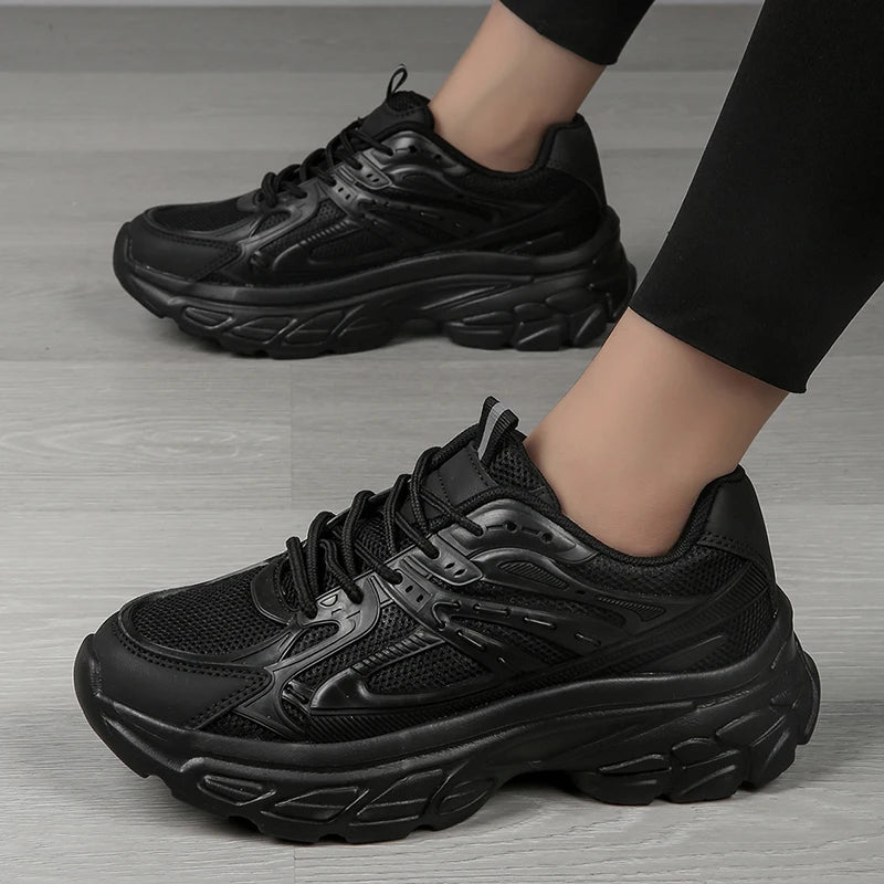 Sneakers Low Top Mujer Blancos - Zapatillas Walking Transpirables Deportivos Suela Gruesa