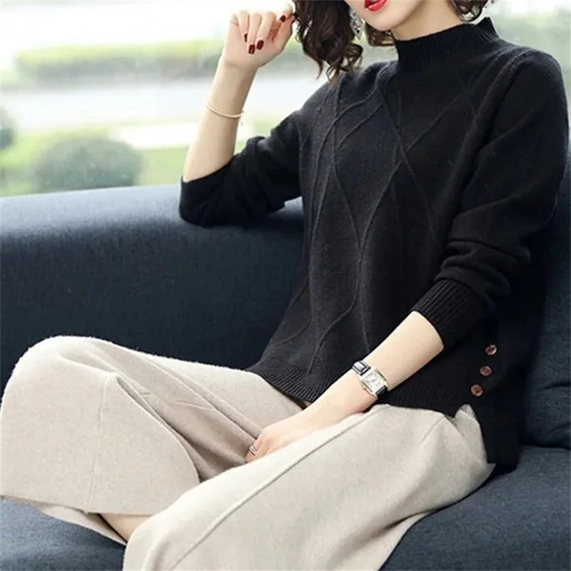 Suéter Mujer Cuello Alto 2024 - Jersey Suave Otoño Invierno