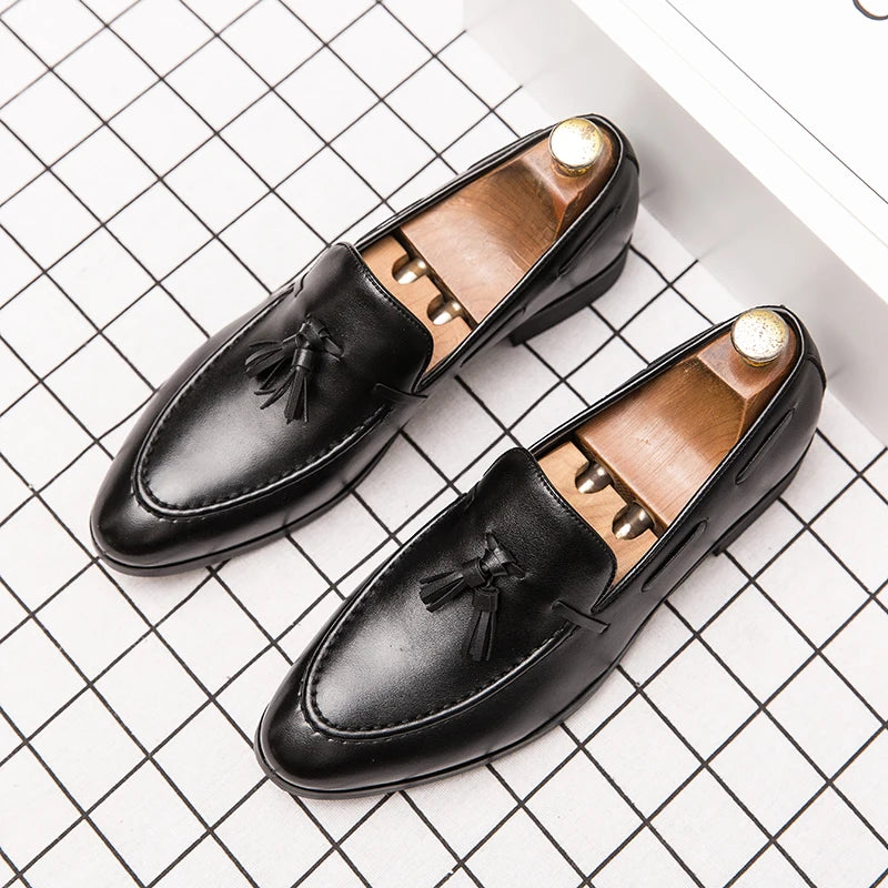 Zapatos Boda Hombre Loafers Borlas - Cuero Slip-On Vestir Business Estilo Británico Formal