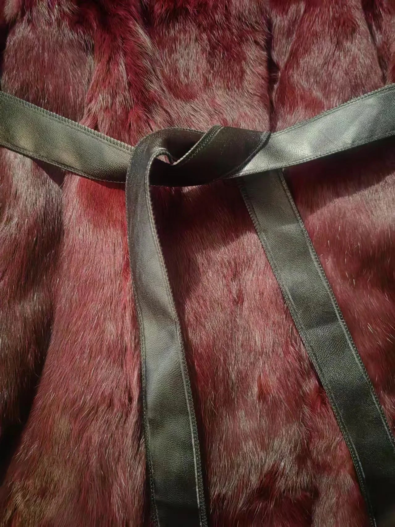 Abrigo Piel Conejo Rex Mujer - Abrigo Largo Cuello Zorro Fashion Invierno