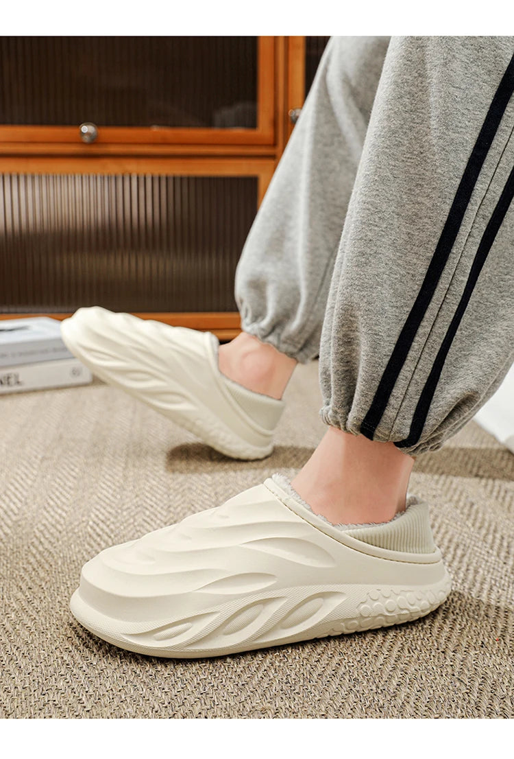 Pantuflas Casa Hombre Forro Polar - Invierno Cálidas Antideslizantes Impermeables