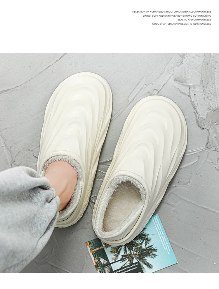 Pantuflas Casa Hombre Forro Polar - Invierno Cálidas Antideslizantes Impermeables