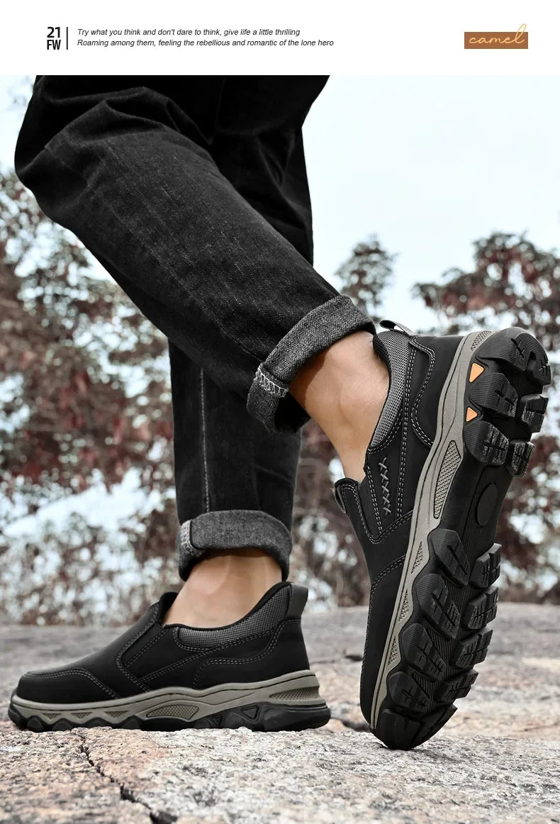 Zapatos Casuales Hombre Cuero - Mocasines Slip-On Antideslizantes