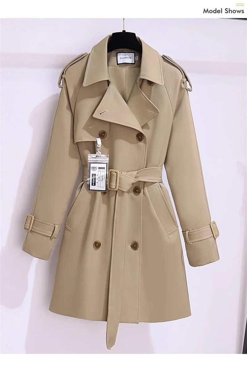 Trench Mujer Doble Botonadura - Gabardina Cinturón Primavera