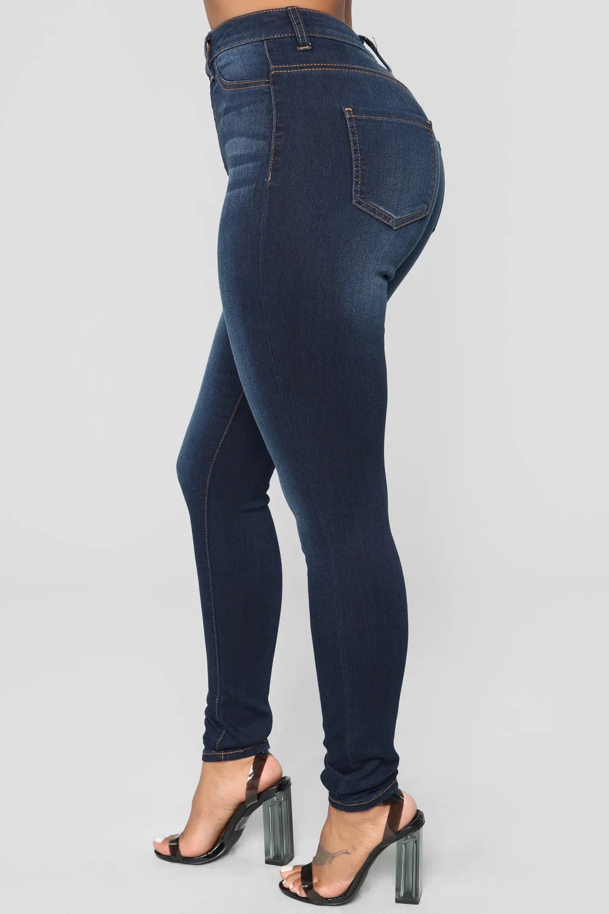 Jeans Skinny Mujer Cintura Alta - Pantalón Denim Elástico Sexy