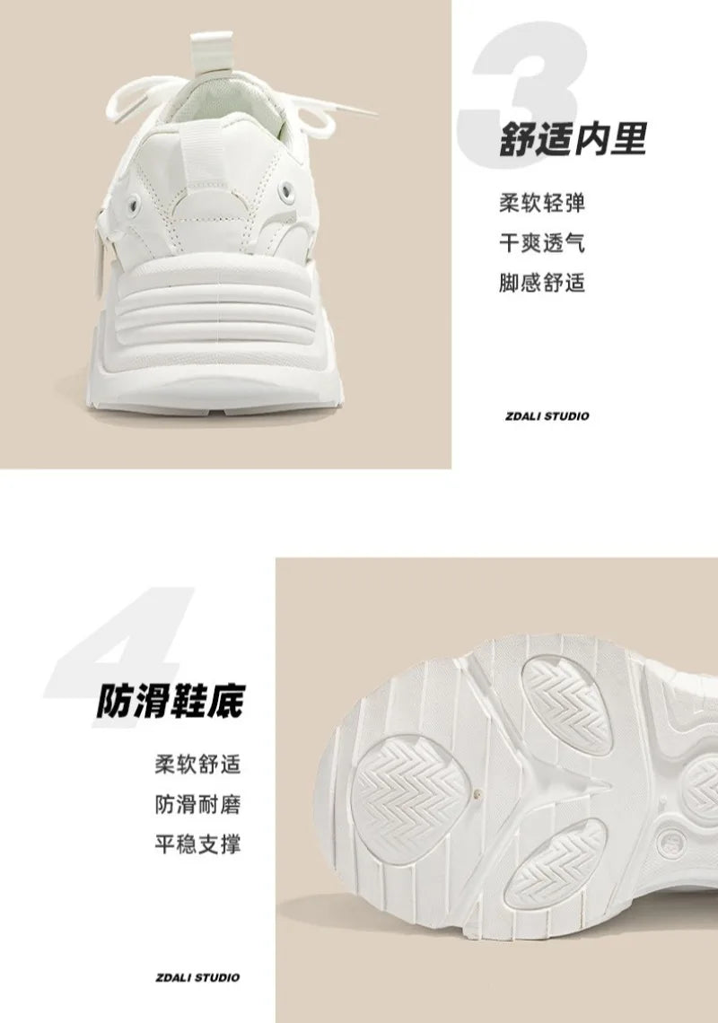 Sneakers Chunky Piel Mujer 2025 - Zapatillas Luxury Running Vulcanizadas