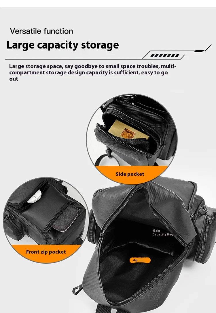 Mochila Multifuncional Hombre Multi-Bolsillos - Ligera Pecho Diagonal Crossbody Color Sólido