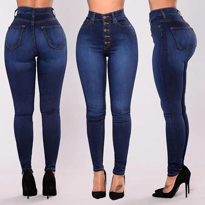 Jeans Skinny Mujer Cintura Alta - Pantalón Elástico Vintage