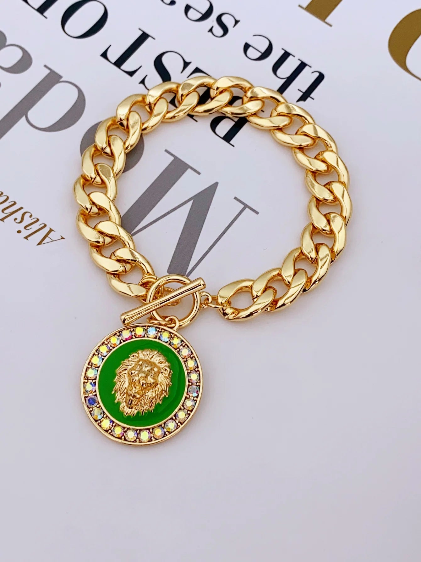 Pulsera Cabeza León Trenzada Unisex - Aleación Premium