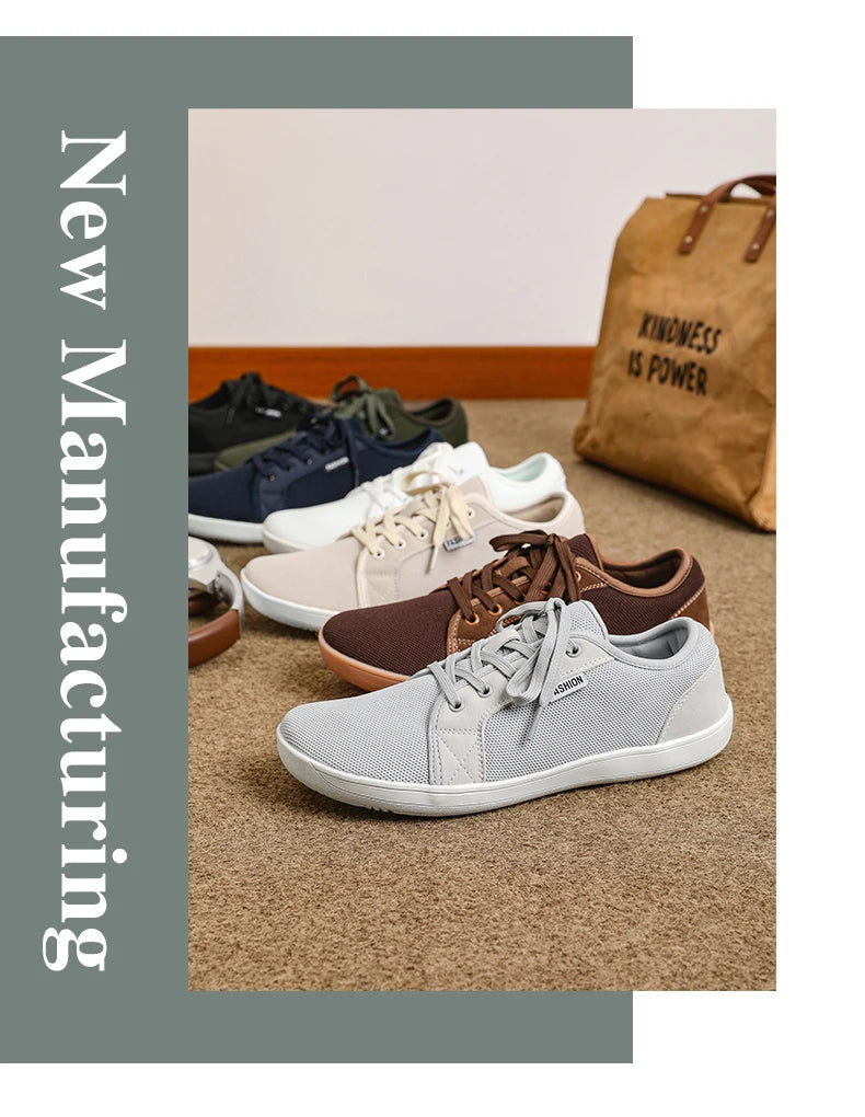 Zapatos Hombre Minimalistas Barefoot - Punta Ancha Zero Drop Transpirables Malla Ligeros Walking