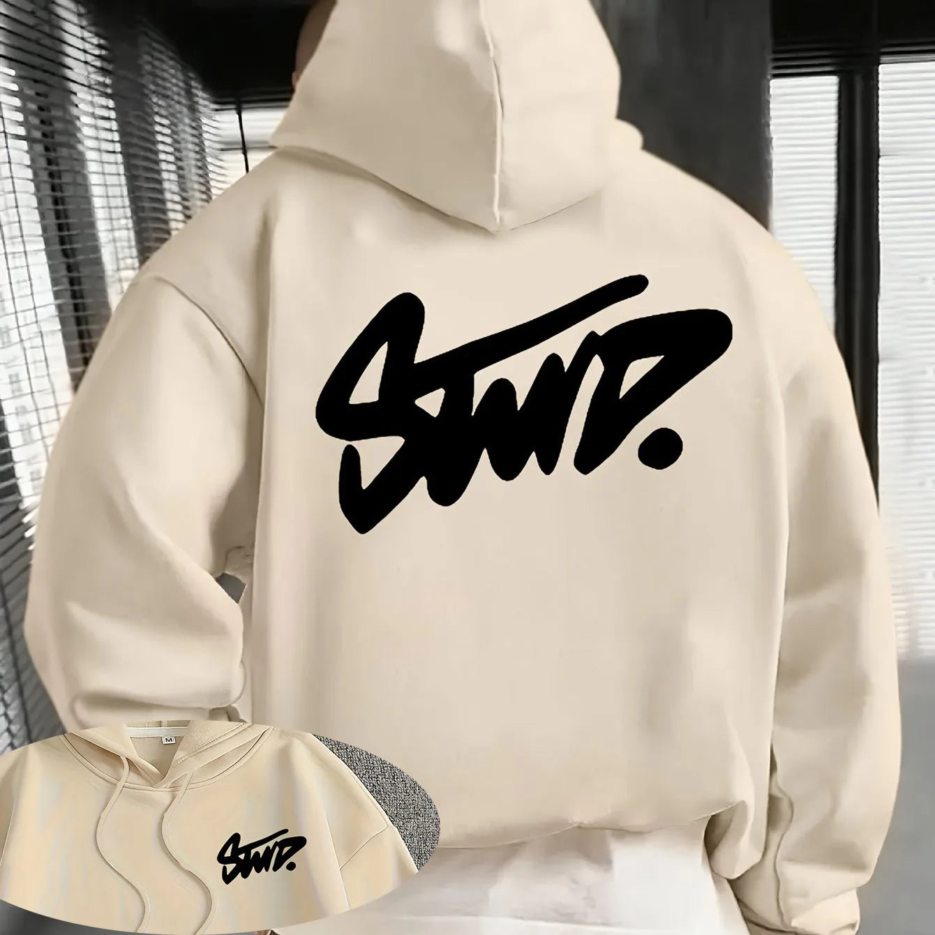 Sudadera Hombre STWD Graphic - Hoodie Negro Urbano Streetwear