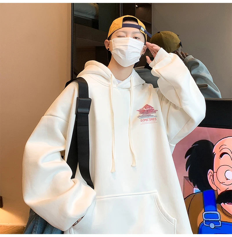 Sudadera Hombre Oversized Blanca 5XL - Hoodie Plain Casual