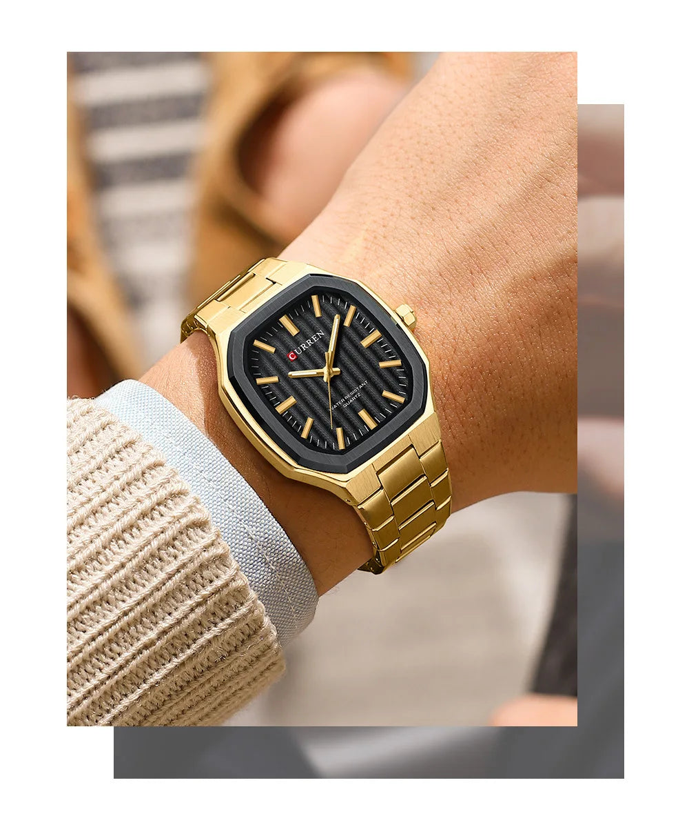 Reloj CURREN 8458 para Hombre - Cuarzo Business Resistente al Agua con Correa de Acero