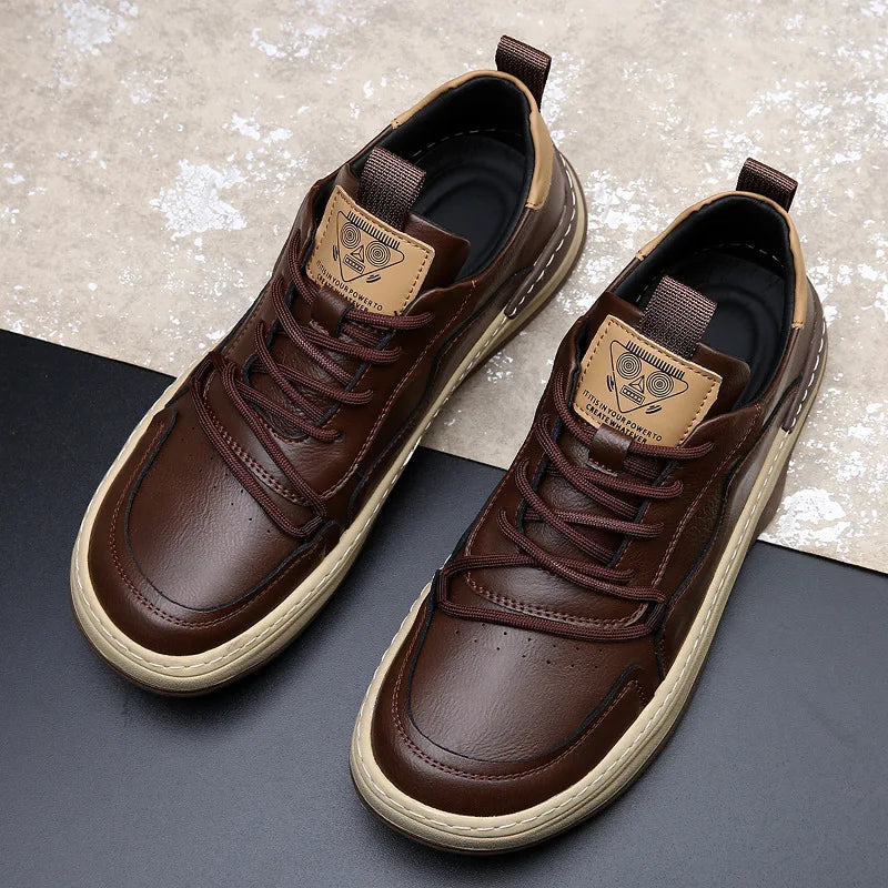 Zapatos Board Hombre Cuero Primavera - Casual Blancos Transpirables Versátiles Tendencia