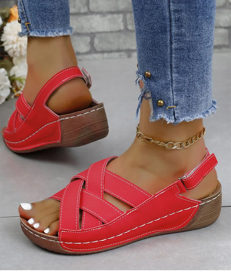 Sandalias Cuña Mujer Casual Verano - Zapatos Tacón Ligeros Cómodos