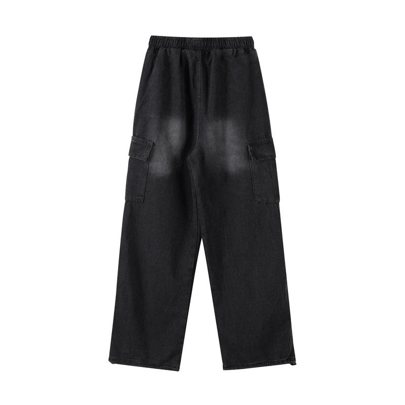 Vaqueros Cargo Y2K Baggy para Hombre - Jeans Pierna Ancha Ajustables Hippie Streetwear