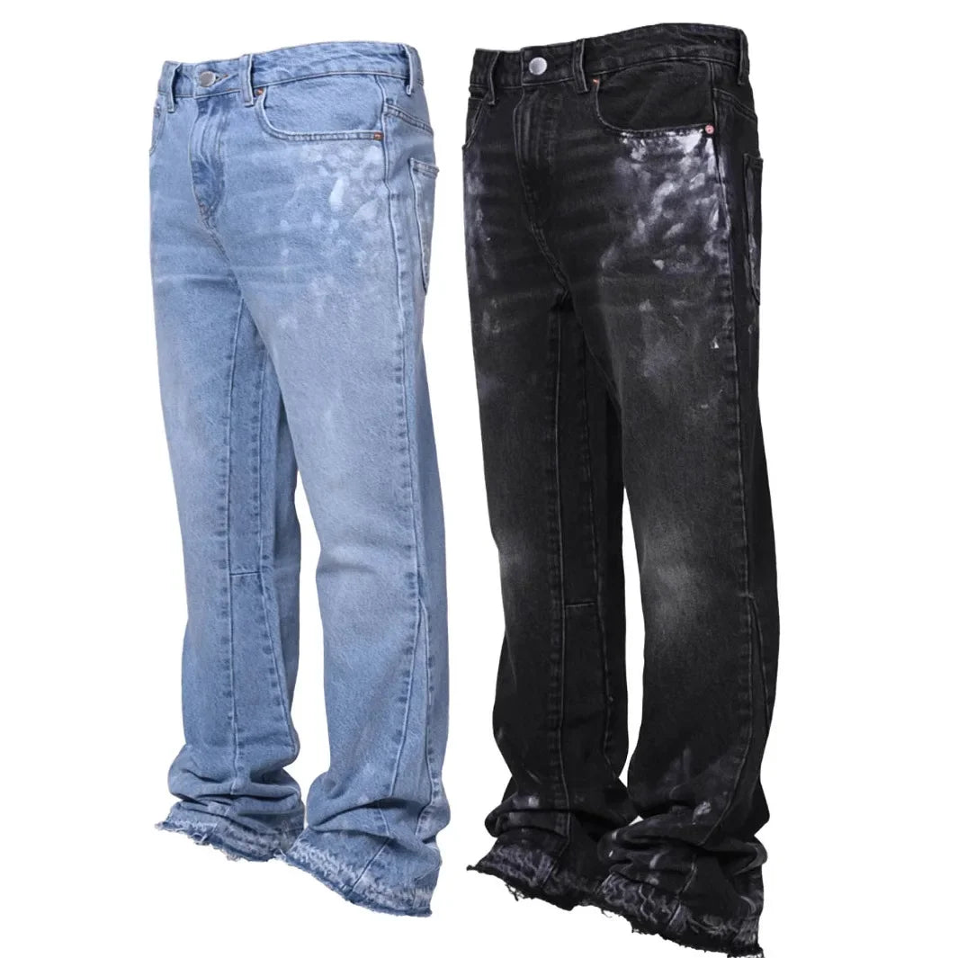 Vaqueros Hombre Vintage 2025 Streetwear - Jeans Rectos Desgastados Lavado Retro