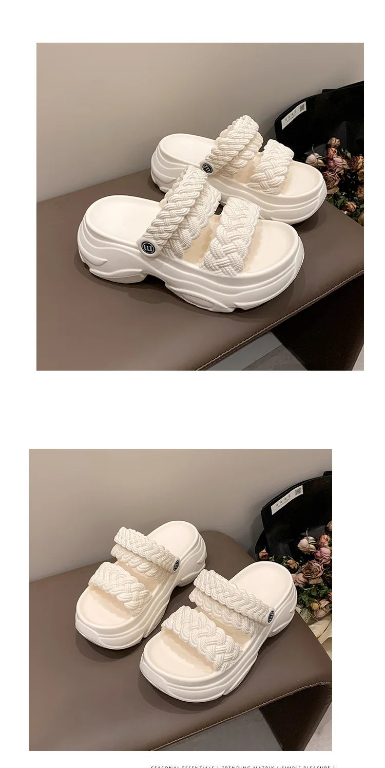 Sandalias Plataforma Mujer Playa - Chanclas Suela Gruesa Antideslizantes Ligeras Verano