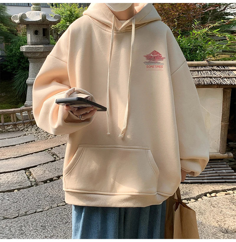 Sudadera Hombre Oversized Blanca 5XL - Hoodie Plain Casual