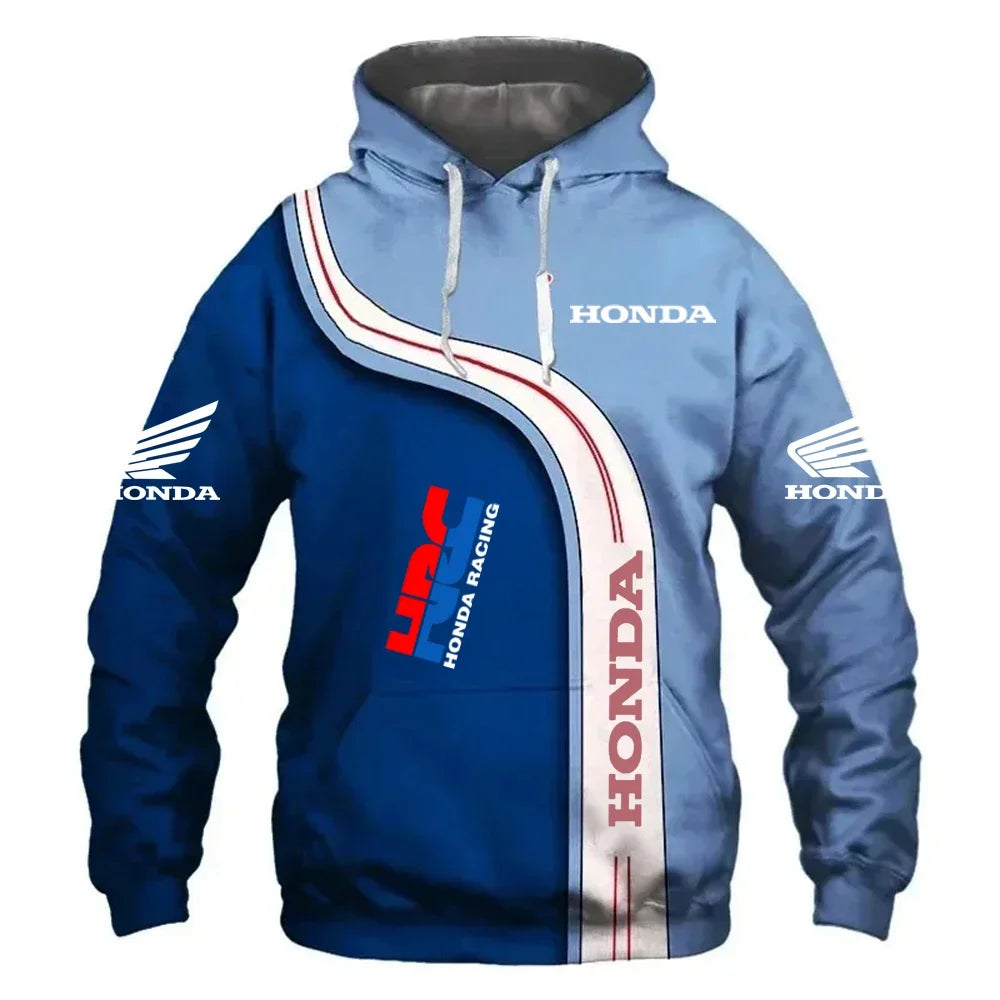 Sudadera Honda Logo 3D Hombre - Hoodie Streetwear Racing Outdoor