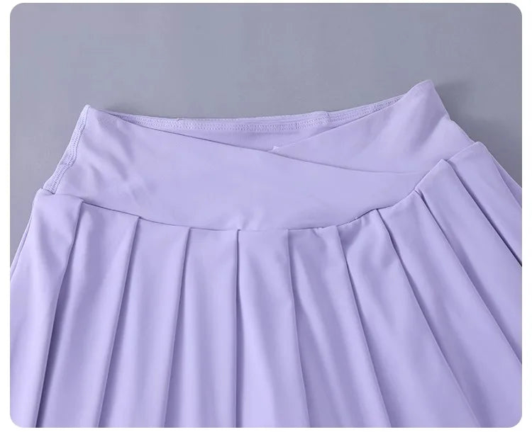 Falda Tenis Mujer Plisada - Falda Deportiva Golf Cintura Alta Con Shorts
