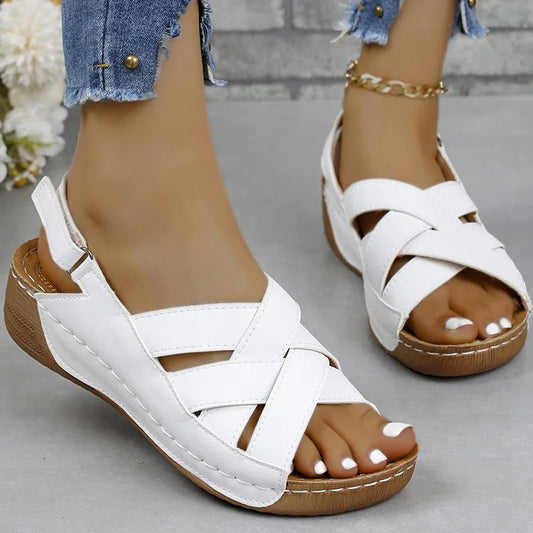 Sandalias Cuña Mujer Casual Verano - Zapatos Tacón Ligeros Cómodos