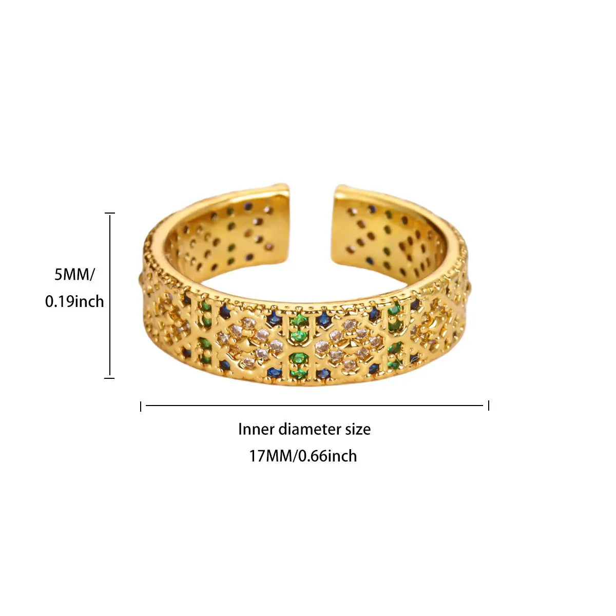 Anillo Circonita Arcoíris Mujer - Acero Inoxidable Dorado Boda 2025