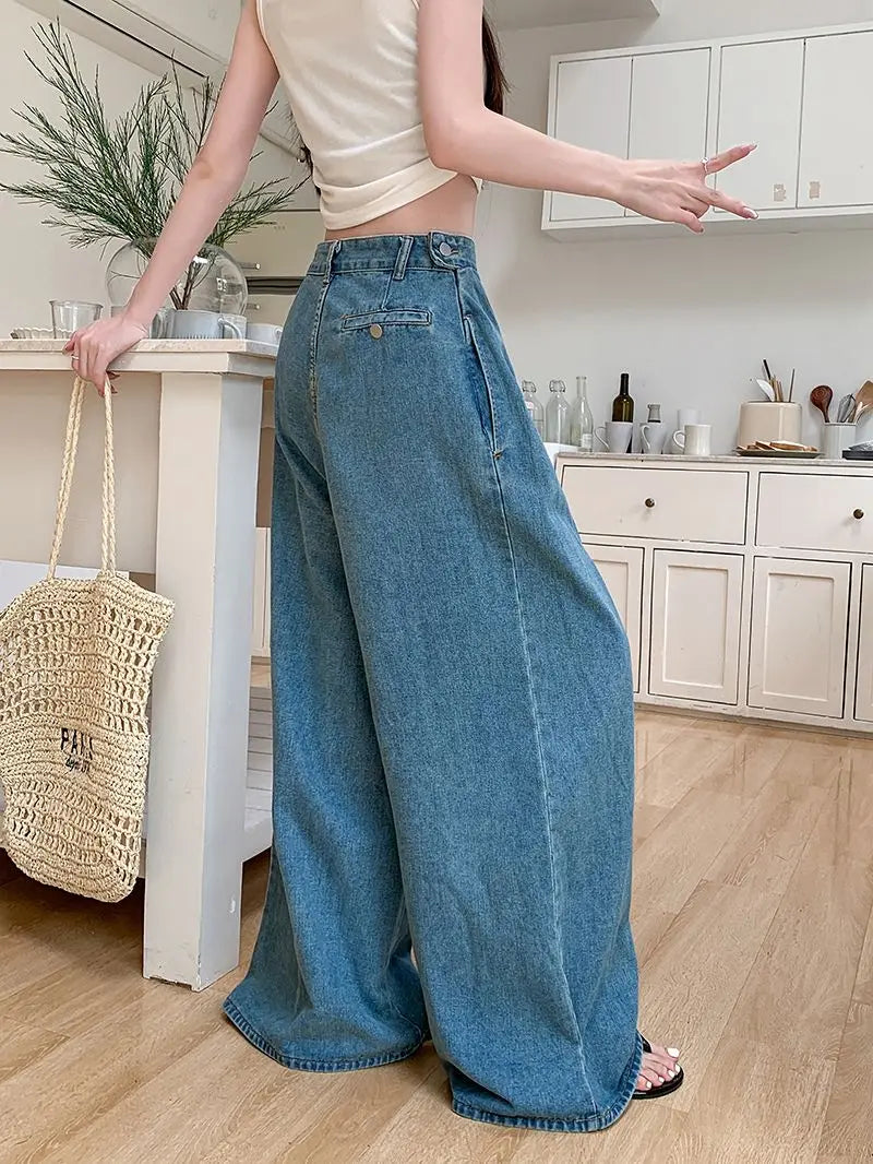 Jeans Mujer Pierna Ancha Americanos - Pantalón Holgado 2025