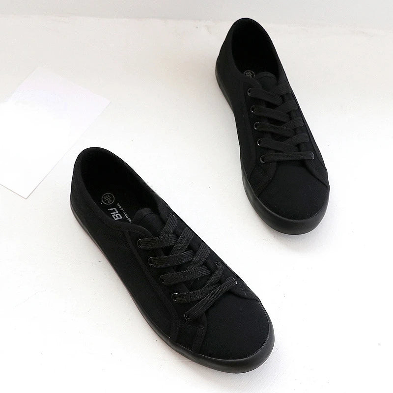 Zapatos Canvas Low Top Mujer Blancos - Zapatillas Transpirables Estudiantes Pareja