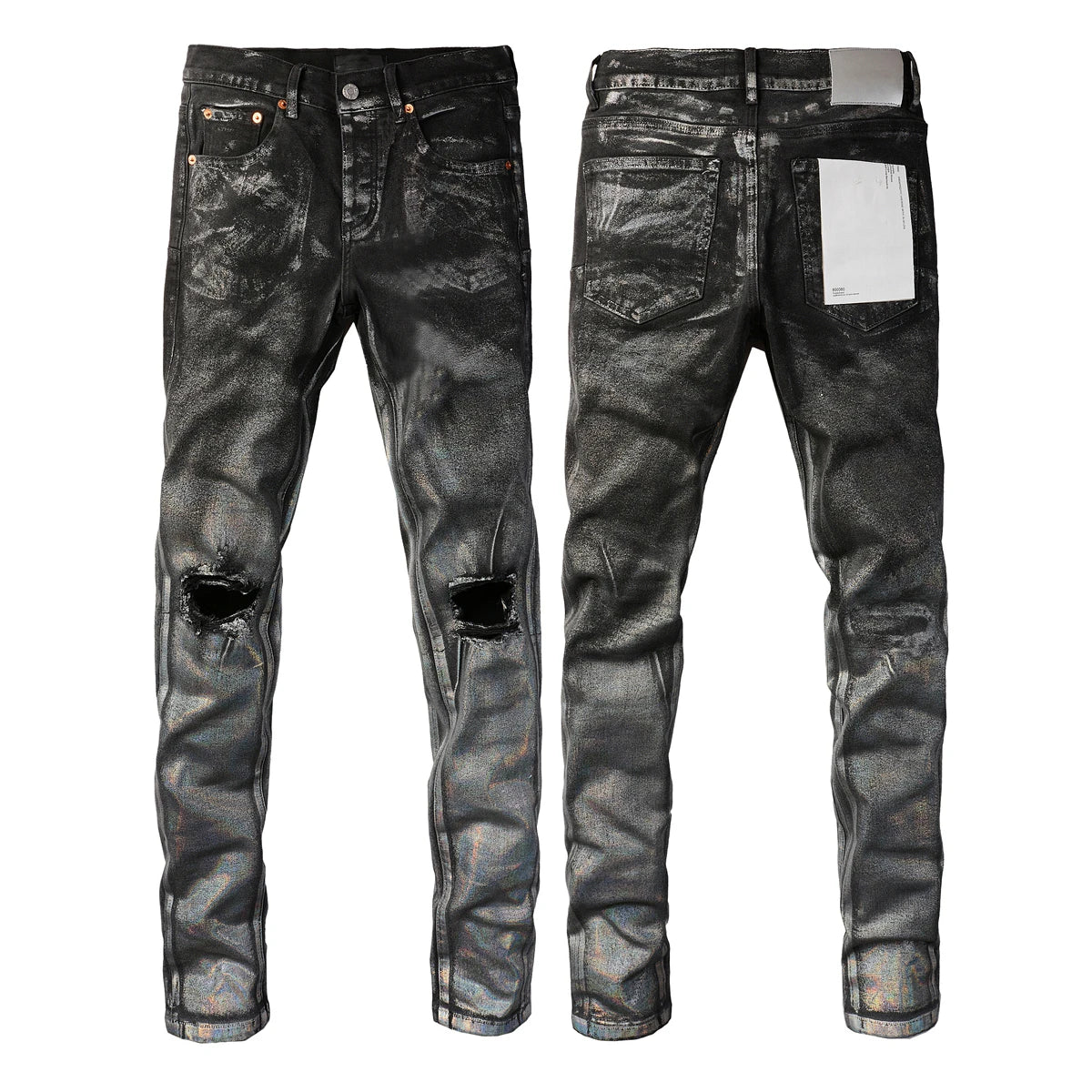 Vaqueros Hombre 2025 High Street Rotos - Jeans Skinny Desgastados Azul Cintura Baja Fashion