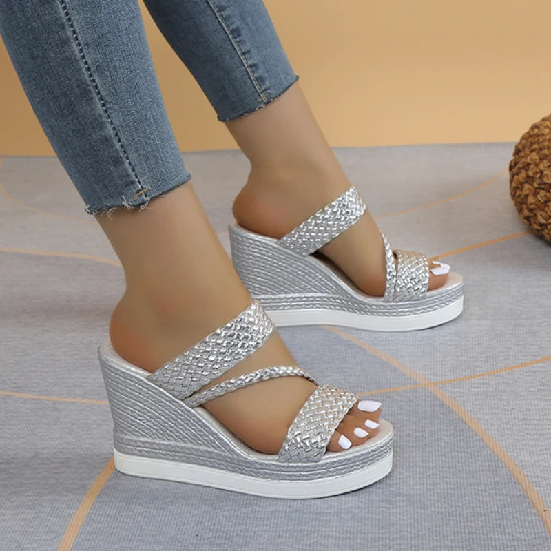 Sandalias Verano Mujer 2024 - Zapatos Playa Cuña Designer Casual Cómodas