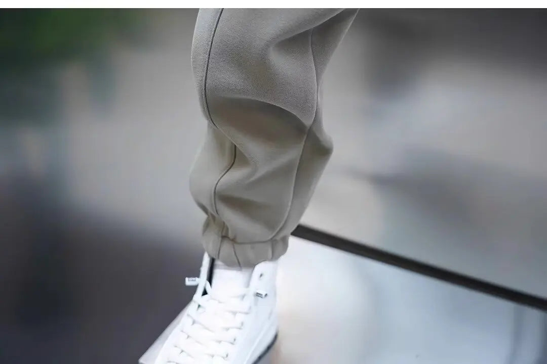 Pantalones Hombre Casuales Color Sólido - Joggers Cónicos Elásticos Versátiles Cortos