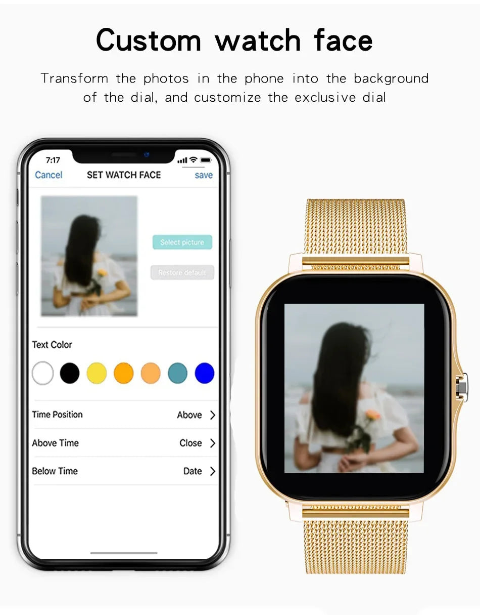 Smartwatch Android 1.44" Pantalla Táctil - Llamadas Bluetooth Carga Magnética