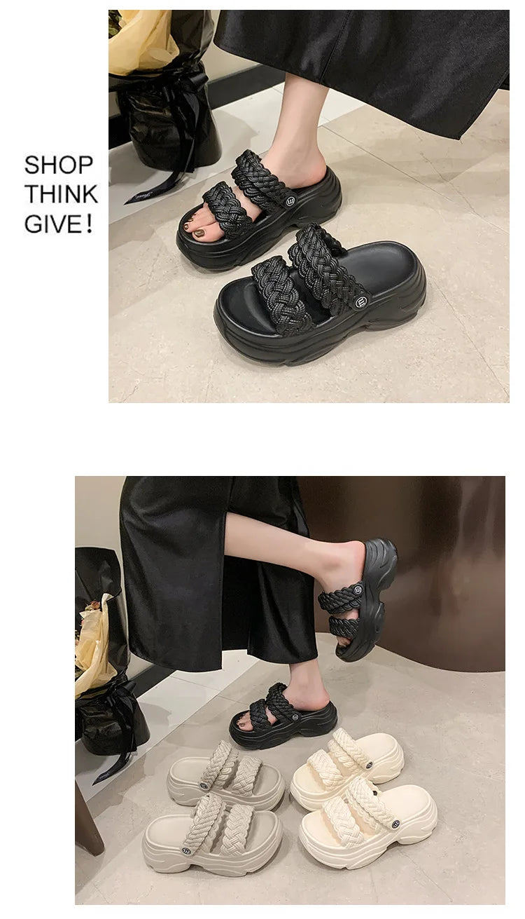 Sandalias Plataforma Mujer Playa - Chanclas Suela Gruesa Antideslizantes Ligeras Verano